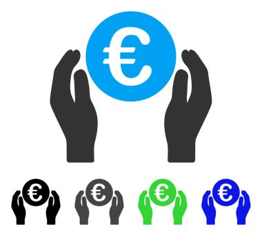 Euro bakım el düz simgesi