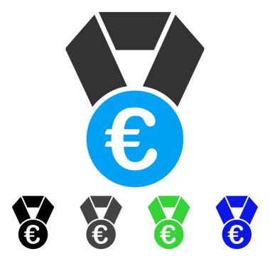 Avrupa şampiyonu madalya düz simgesi