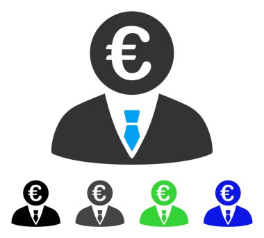 Euro katip düz simgesi