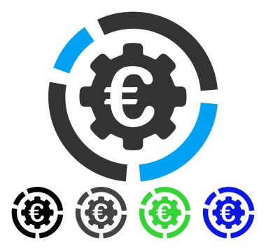 Euro diyagram yapılandırma düz simgesi