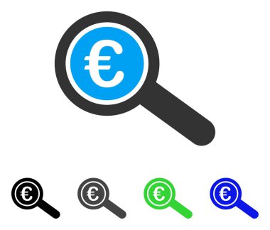 Euro finansal denetim düz simgesi