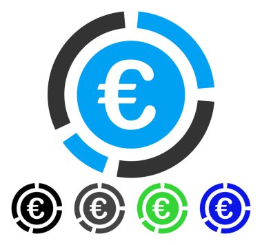 Euro mali diyagramı düz simgesi