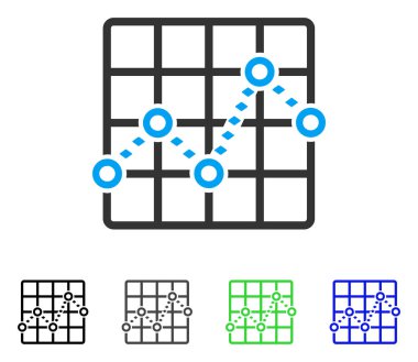 Noktalı çizgi kılavuz arsa düz simgesi