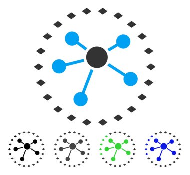 Noktalı bağlantı diyagramı düz simgesi