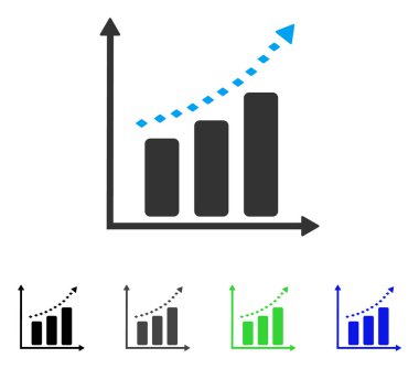 Noktalı olumlu Trend düz simgesi