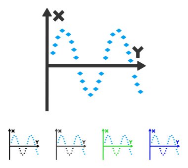 Noktalı sinüs arsa düz simgesi