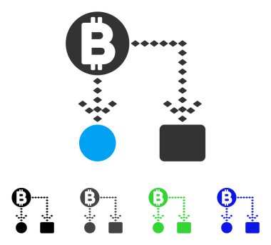 Bitcoin nakit akışı düzeni düz simgesi