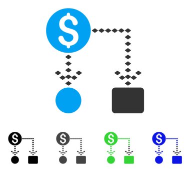 Nakit akışı düzeni düz simgesi