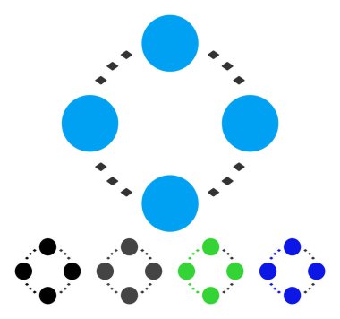 Dairesel ilişkiler düz simgesi