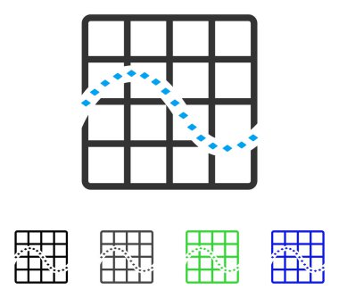Noktalı işlevi grafik düz simgesi