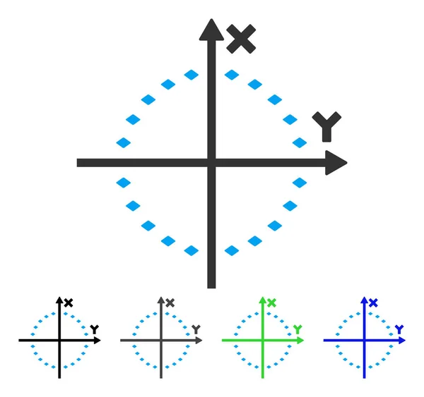 Gepunktetes Kreis-Plot flaches Symbol — Stockvektor