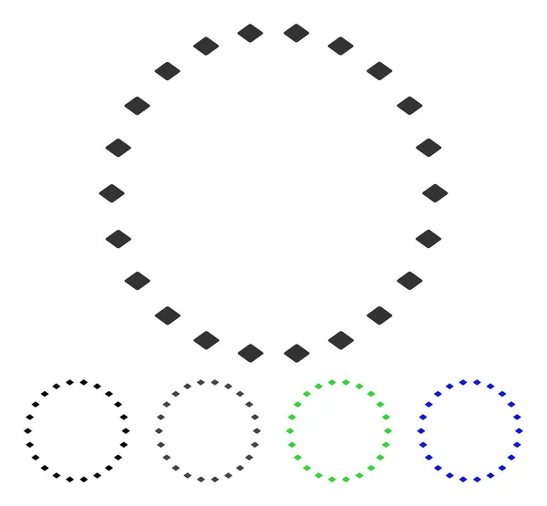 Icona a cerchio punteggiato piatto — Vettoriale Stock
