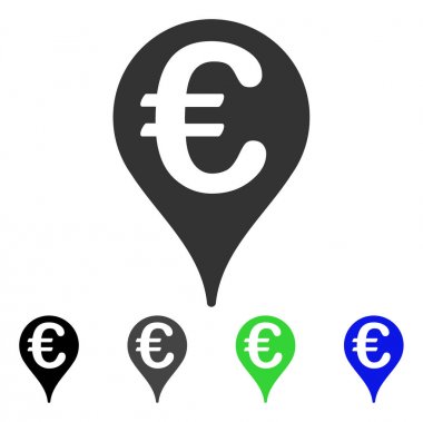 Avrupa harita işaretçi düz simgesi