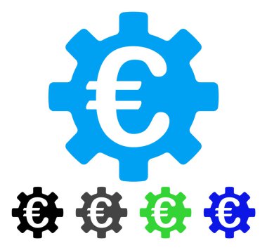 Euro makine vites düz simgesi