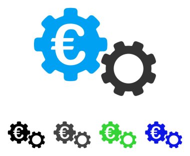 Euro mekanik düz simgesi