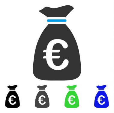 Euro para çantası düz simgesi