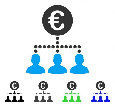 Euro ödeme istemcilerinin düz simgesi