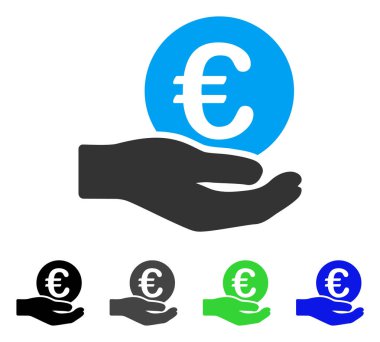 Euro maaş düz simgesi