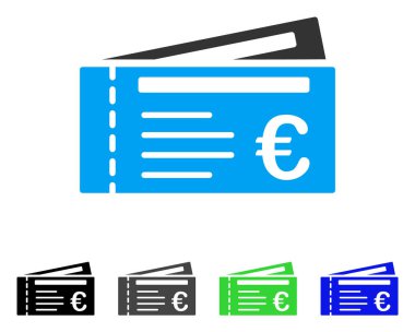 Euro bilet düz simgesi