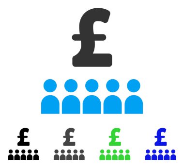 İngiliz iş eğitim düz simgesi