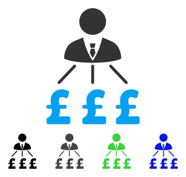 İşadamı Lirası giderleri düz simgesi