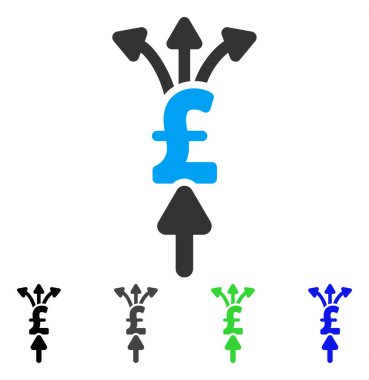 Pound ödeme düz simgesi bölmek