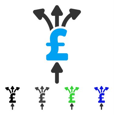 Pound ödeme düz simgesi bölmek
