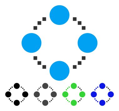 Dairesel ilişkiler düz simgesi