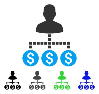 Müşteri ödemeleri düz simgesi