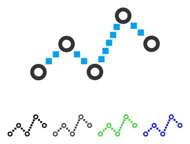 Noktalı çizgi düz simgesi