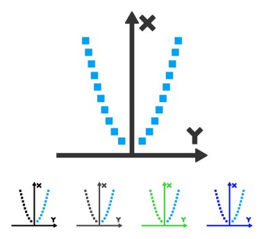 Parabole arsa düz simgesi