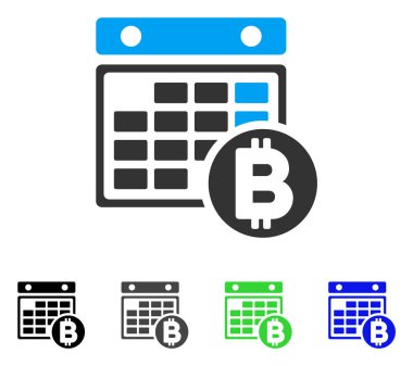 Bitcoin takvim düz simgesini