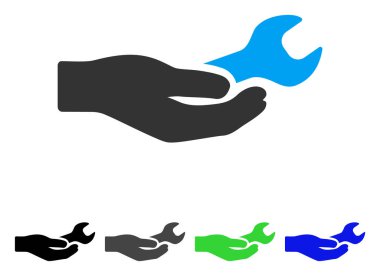 Onarım hizmeti düz simgesi