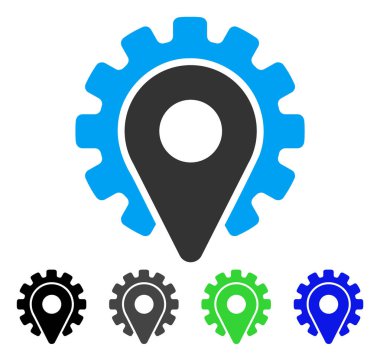 Hizmet konumu düz simgesi