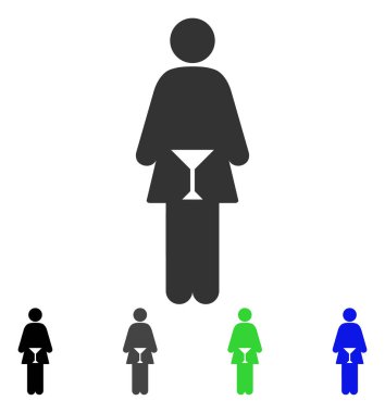 WC kadın düz simgesi