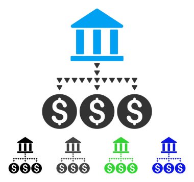 Banka yapısı düz simgesi