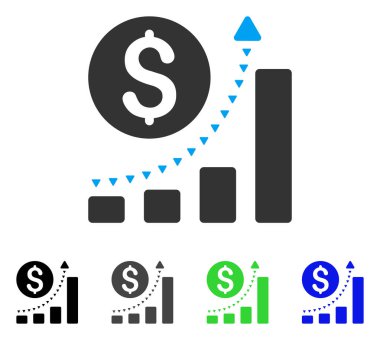 İş Bar grafik olumlu Trend düz simgesi