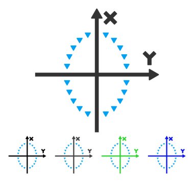 Noktalı elips çizim düz simgesi