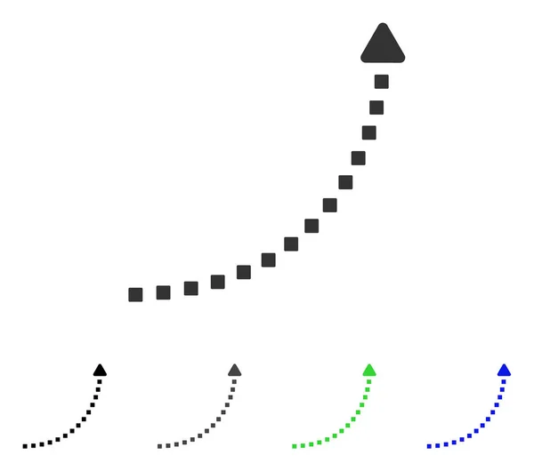 Ligne de croissance pointillée Icône plate — Image vectorielle