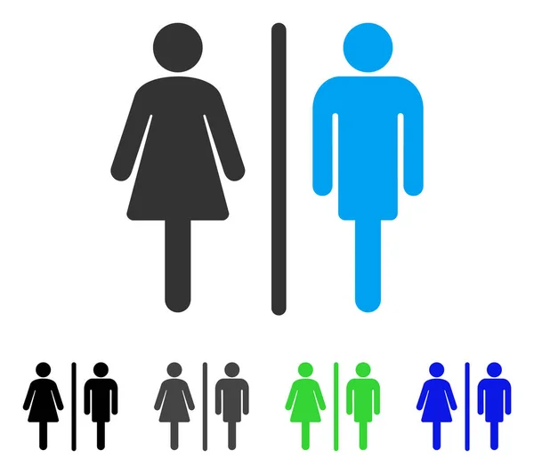 WC Personas Apartamento Icon — Vector de stock