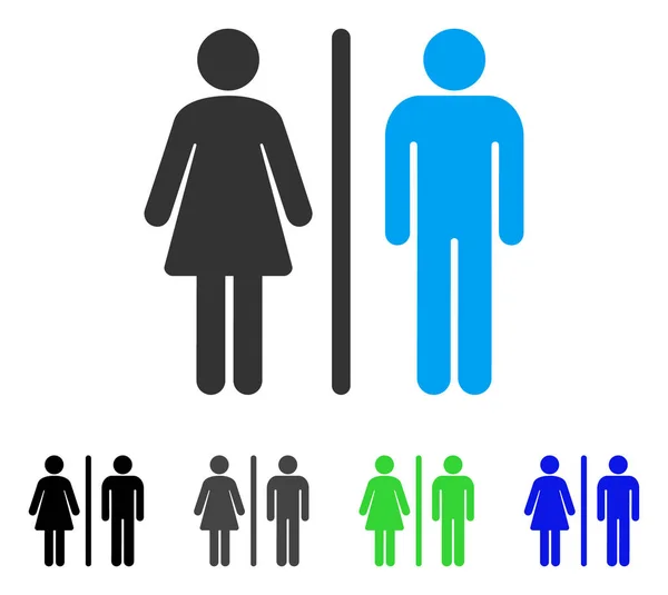WC πρόσωπα επίπεδη εικονίδιο — Διανυσματικό Αρχείο