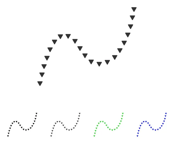 虚线的曲线平面图标 — 图库矢量图片
