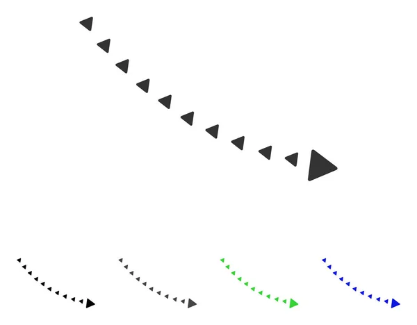 Gepunkteter Niedergang Trend flache Ikone — Stockvektor