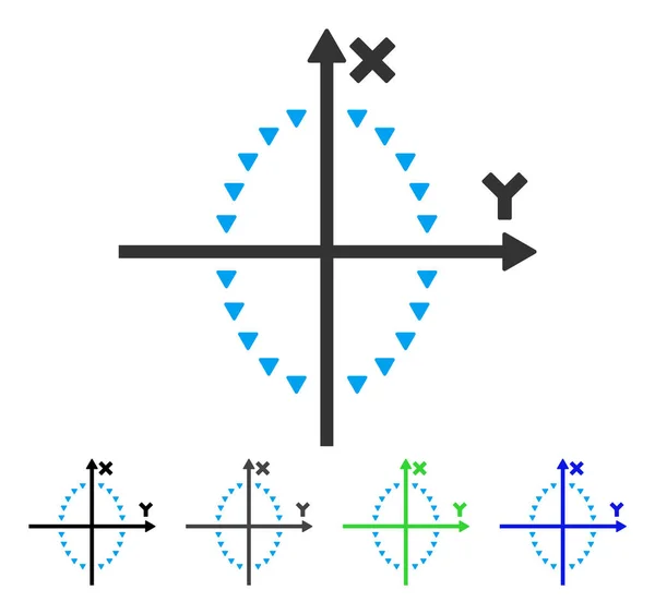 점선된 타원 음모 플랫 아이콘 — 스톡 벡터