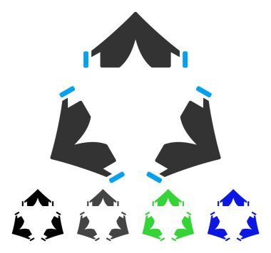 Çadır kampı düz simgesi