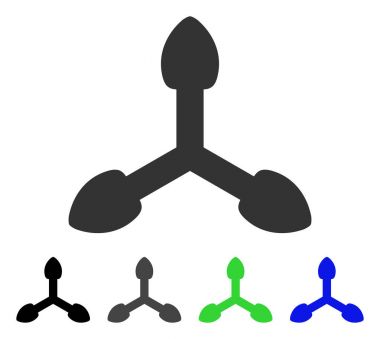 Üç ok düz simgesi