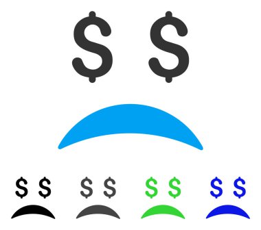 İflas üzücü duygu düz simgesi