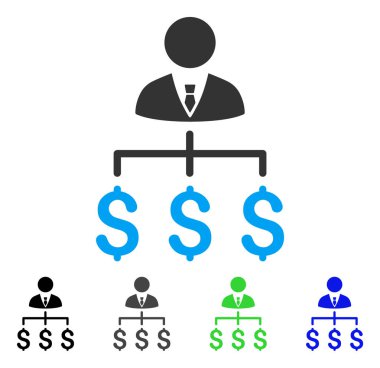 Patron ödemeler düz simgesi