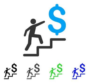 İş merdiven düz simgesi