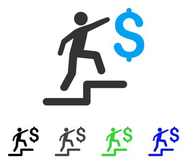 İş adımları düz simgesini